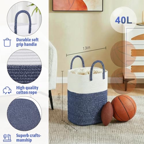 Image of Artfeel Laundry Basket,Woven Cotton Rope Laundry Hamper,80L Versatile Storage for Dirty Clothes,Baby Toys,and Blankets in Bathroom, Nursery,and Living Room