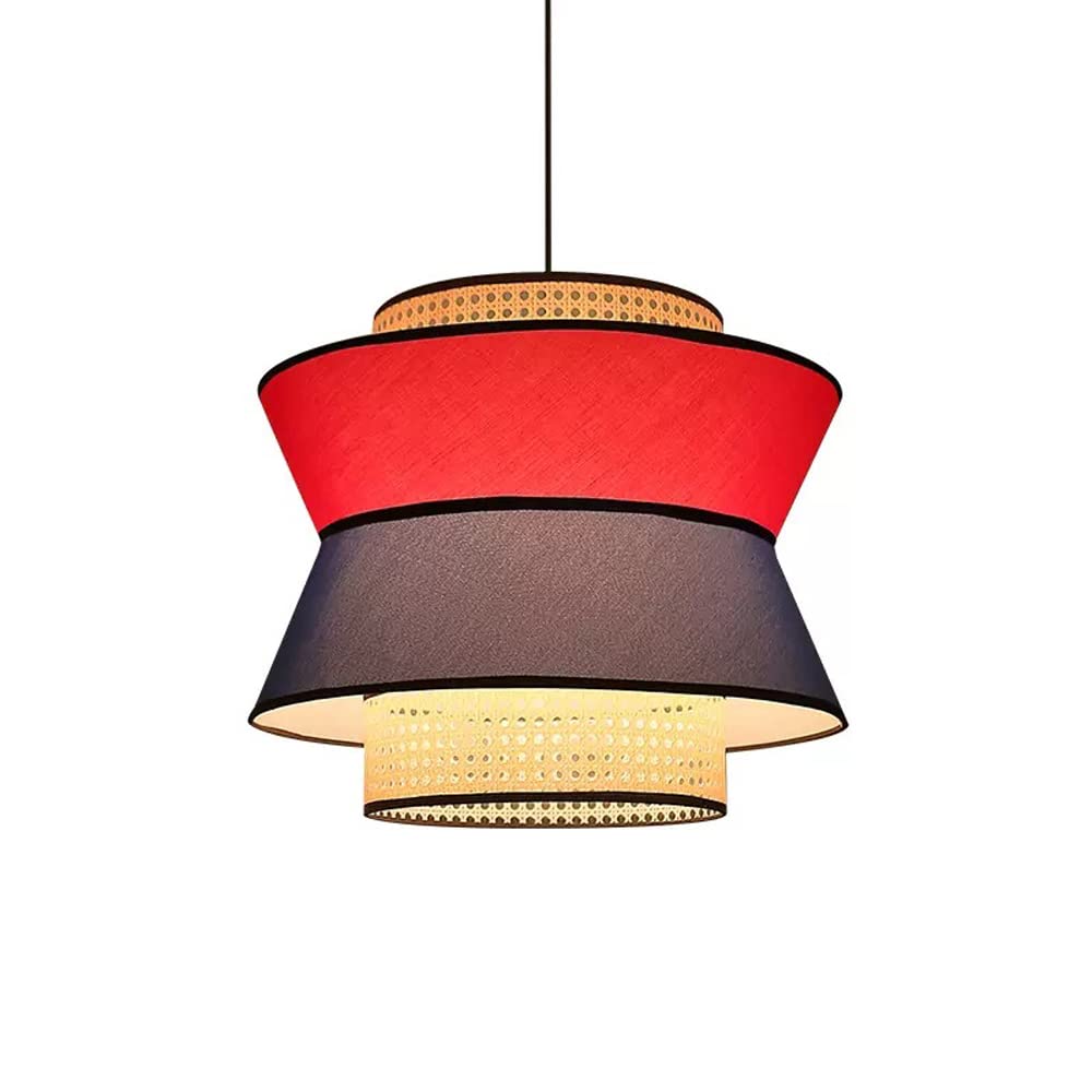 Luminaire suspendu E27 en rotin tressé avec grand cordon modulable pour un éclairage ciblé