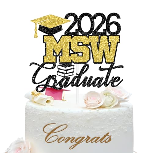 2026 MSW Graduate Cake Topper, Finally Done With This MSW, Master of Social Work, College University Graduation Party Decorations