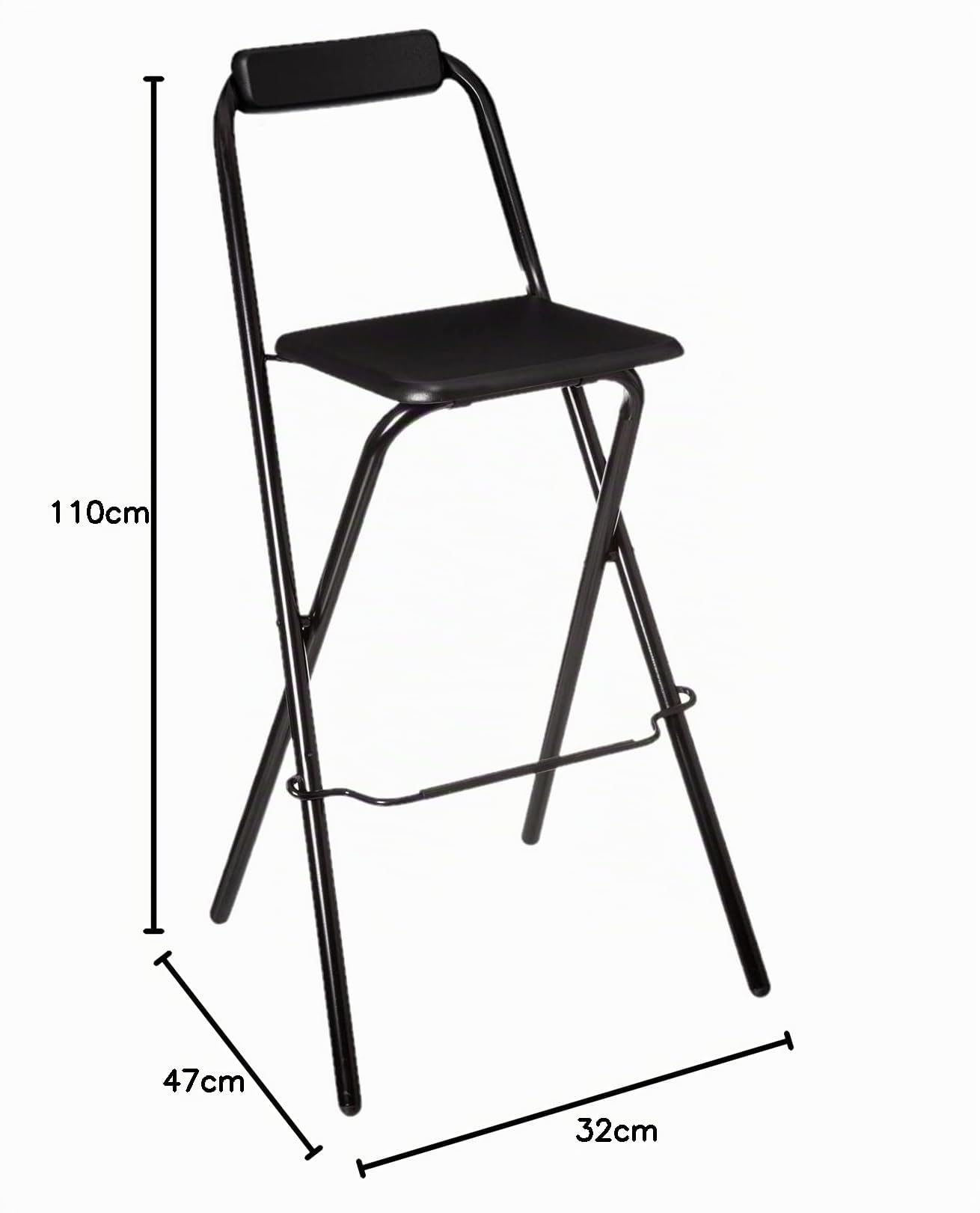 Atmosphera Chaise de Bar Pliante Louna - Noir