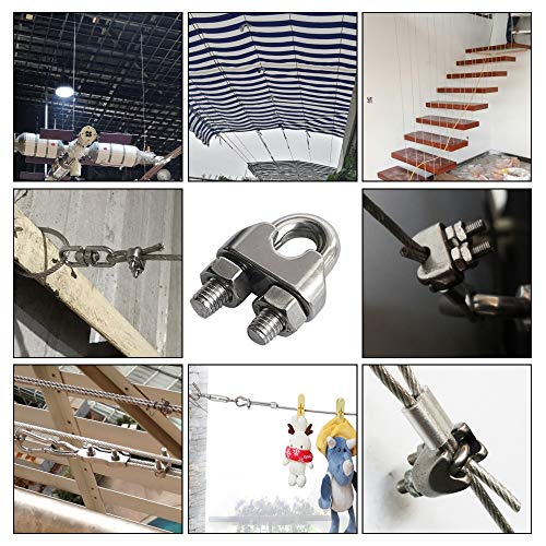 Cozihom 047111WCM6 16 Pack 1/4 Inch M6 Wire Rope Cable Clip Clamp thumb #5