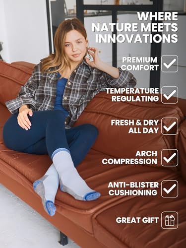 Merino.tech Merino Wool Socks for Women And Men - Merino Wool Hiking Socks Crew Style3