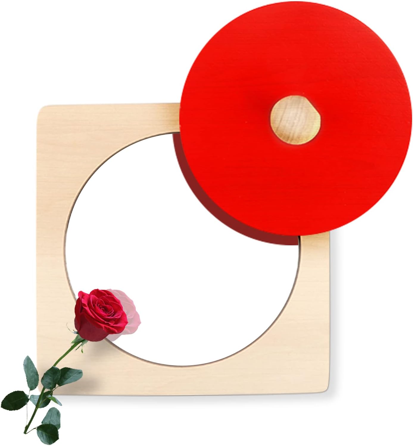 DINORUN Montessori Toys Baby Mirror Peekaboo Knob Puzzle