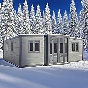 Prefabricated Tiny Houses to Live in for Adults, 20Ft Folding Expandable ContainerMobile Modular Tiny Homes for Sale Prefab with 1 2 3 4 Bedroom LivingRoom 1 Full Equipped Bathroom & Kitchen