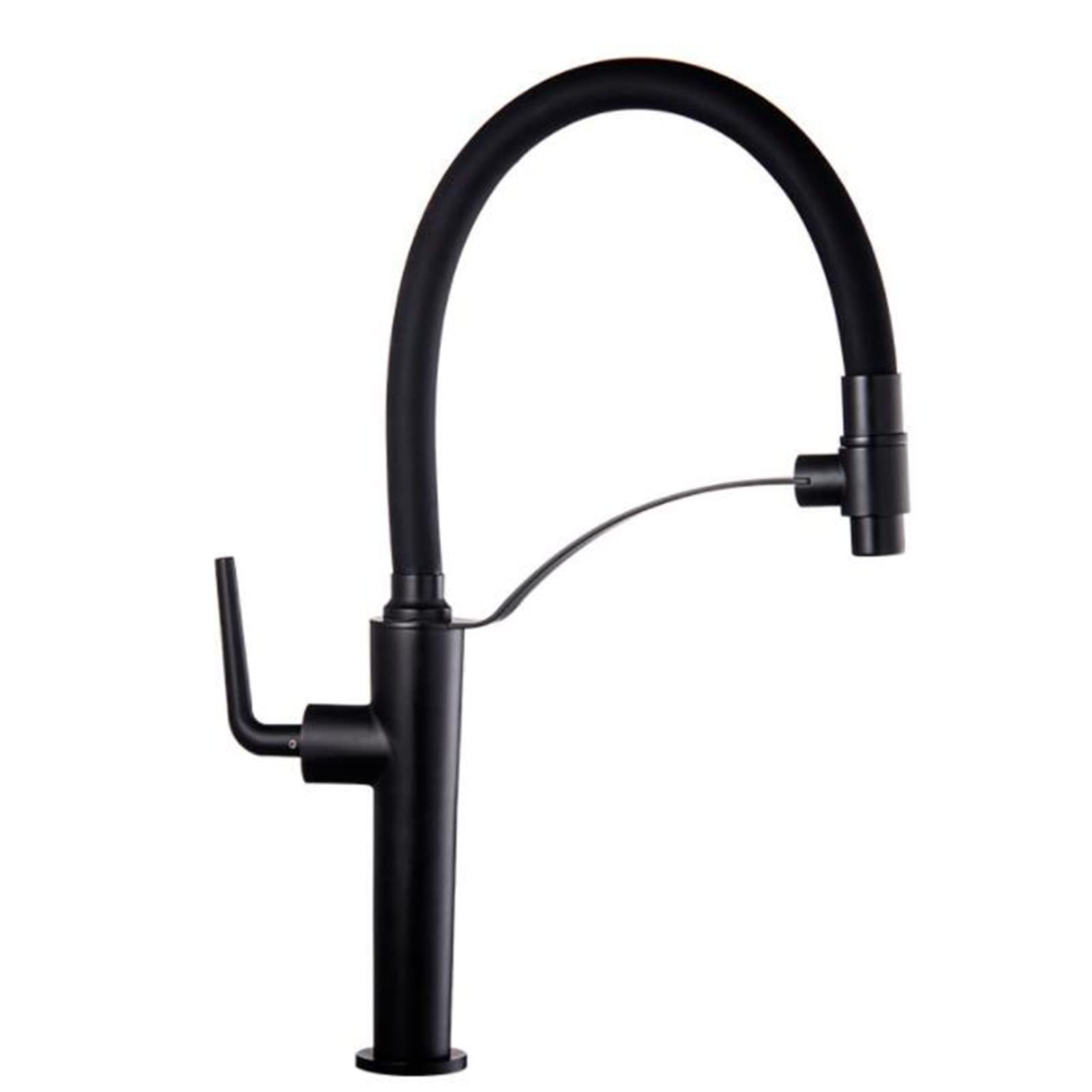 Robinet mitigeur de cuisine extractible en laiton pour évier monotrou eau chaude et froide