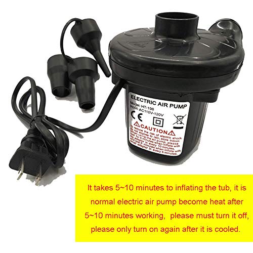 Blue Color Inflatable Bath Tub Plastic Portable Foldable Bathtub Soaking Bathtub Home SPA Bath Equip with Electric Air Pump (Size : 160cm)