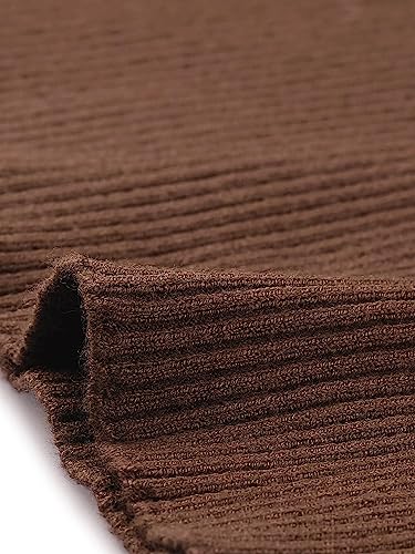 Image of Allegra K Women's Casual Sweetheart Neck Sweater Long Sleeve Top Slim Fit Pullover Sweater Medium Brown