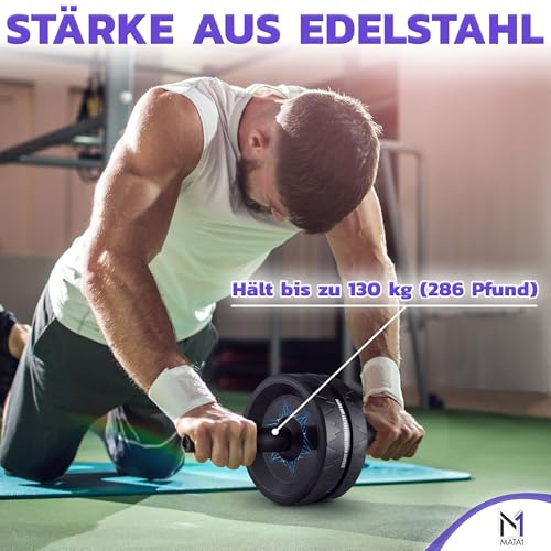 Ab Roller Wheel, Abs Workout Machine, Perfect for Core & Abdominal Strength Training, Exercise Wheels for Home Gym w/Knee Pad, Fitness Equipment for Sports - Image 4