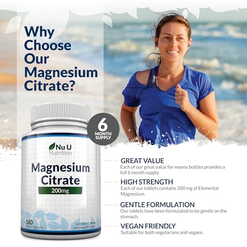 Magnesium Kapseln von Nu U Nutrition mit 200mg Magnesiumcitrat