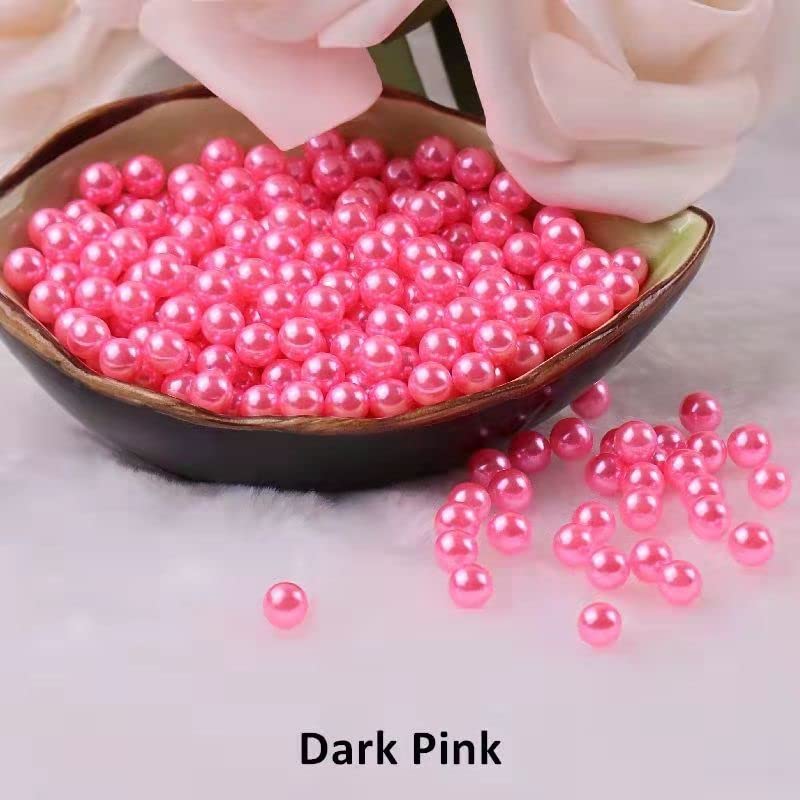 Lâche 1,5 mm-12 mm 20 couleurs sans trous perle bricolage plastique imitation perle perle pour vêtements Nail Art artisanat décorations d'art-bleu lac, 10 mm 1000 pièces