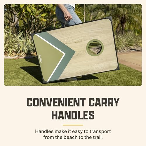 Image of EastPoint 2' x 3' MDF Cornhole Board Set - 2 Boards & 8 Bean Bags - Bean Bag Toss with Storage & Carry Handles - Durable MDF for Outdoor Family Games - Tailgate Games & Beach Play