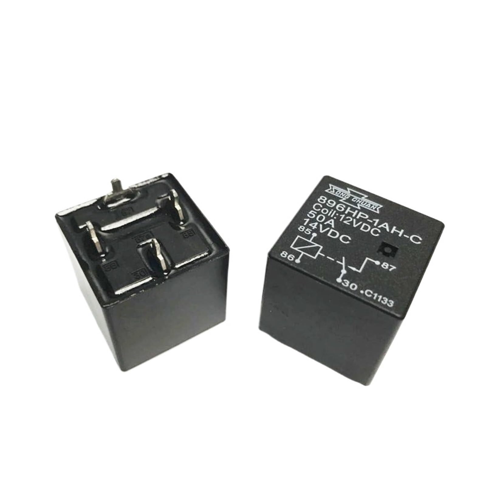 OSHZIKJII Relay 896HP-1AH-C 12VDC 896HP-1AH-C-12VDC 12VDC DC12V 12V 50A 4PIN(2PCS)