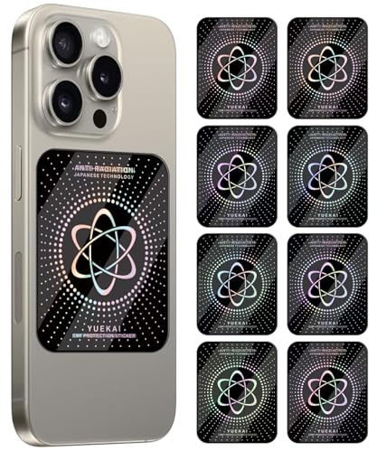 EMF Blocker for Cell Phones/Tablets/Laptops/Computer/WiFi/TV/Electronic Devices Shungite Protection Sticker [Reusable] [Slim Design] 2.4 x 2.0 x 0.016 inches 0.06 Ounces (8 Pcs)
