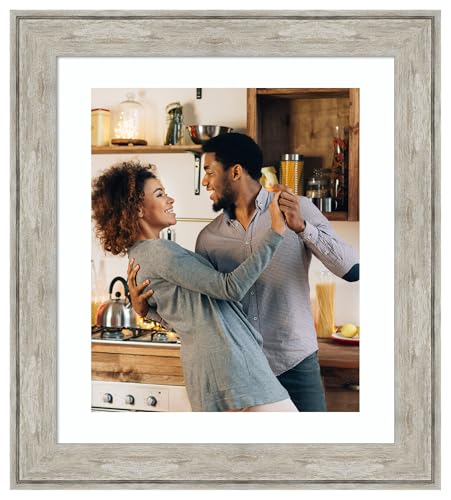 Amanti Art Picture Frame 20x24 Matted to 16x20 Photo Frame, Crackled Metallic Wood Framing for your Wedding Photos, Family Pictures, Diploma, Certificate, Kids Art Gift for Mom or Poster Wall Decor