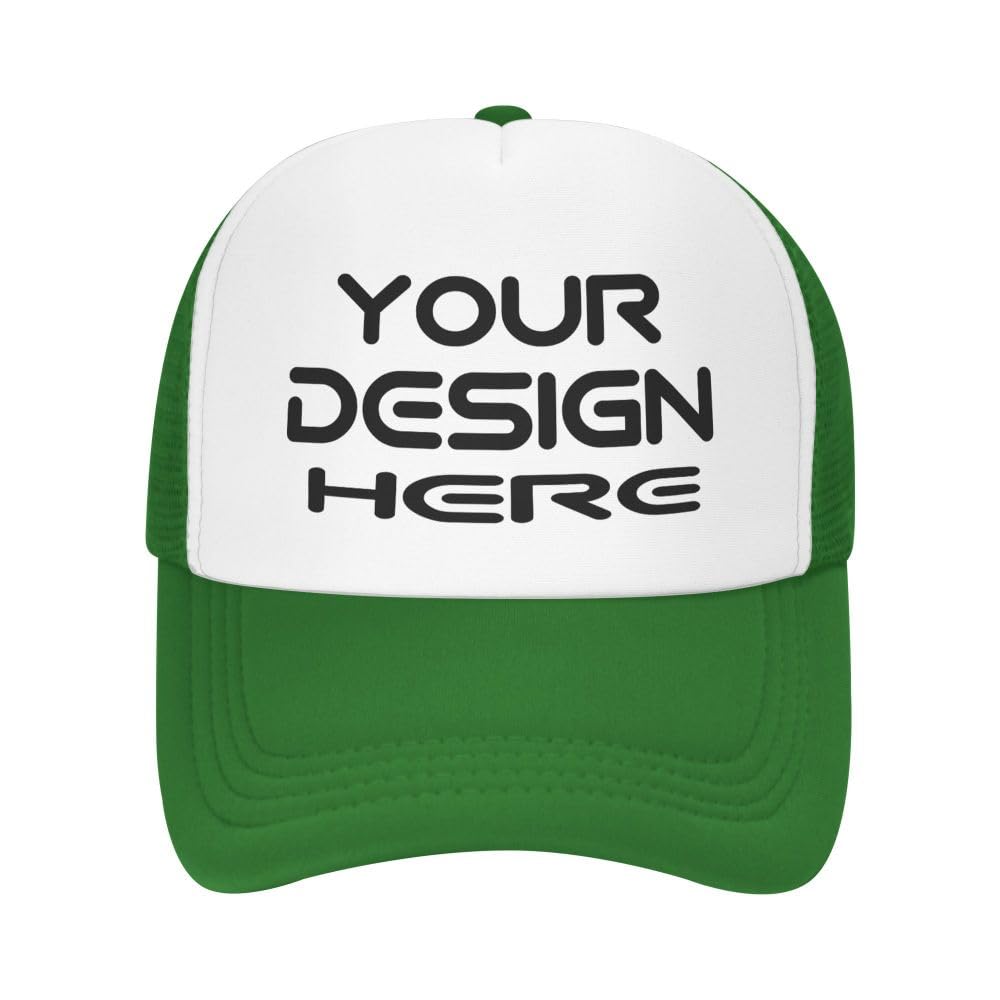 Kyzmz Unisex Green Custom Hats Wholesale Price For Men Personalized Trucker Hats Add Your Own Image/Text/Logo Baseball Cap
