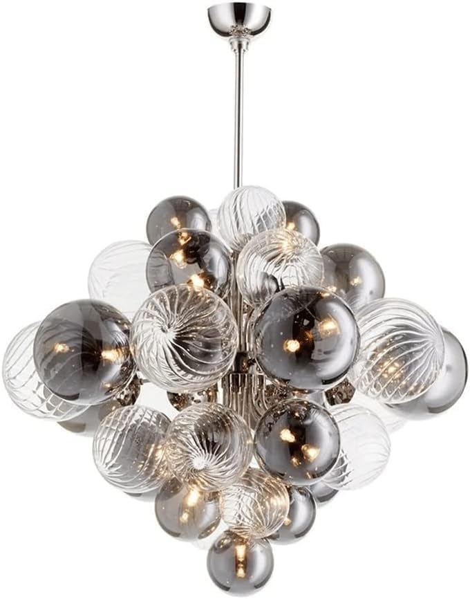 Suspension de plafond haut de gamme en verre chromé luxueux