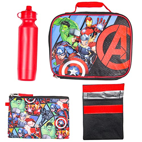 Bioworld Marvel Avengers Superhero 5-Piece Backpack Lunch Tote Set2