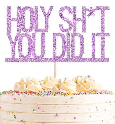 AHAORAY Holy Shit You Did It Cake Topper - Purple