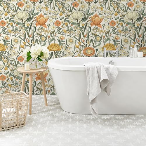 Papel tapiz autoadhesivo impermeable lavable de vinilo para baño y cocina 5