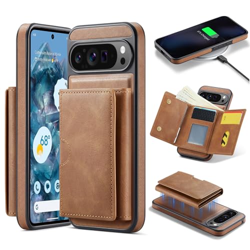 Coque Google Pixel 9 Pro XL portefeuille magnétique amovible antichoc robuste