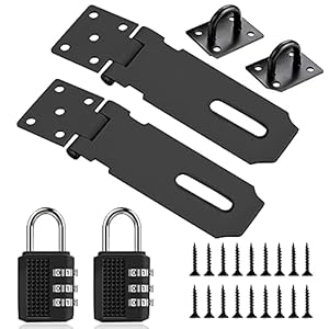 Kombinations-Vorhängeschloss und Türschloss, Edelstahl-Vorhängeschloss, Tür-Vorhängeschloss, strapazierfähige Haspe und Klammer, wiederholbares Zahlenschloss aus Zinklegierung, für Türen, Fenster, Schränke, Haustierkäfige, Werkzeugkäfige