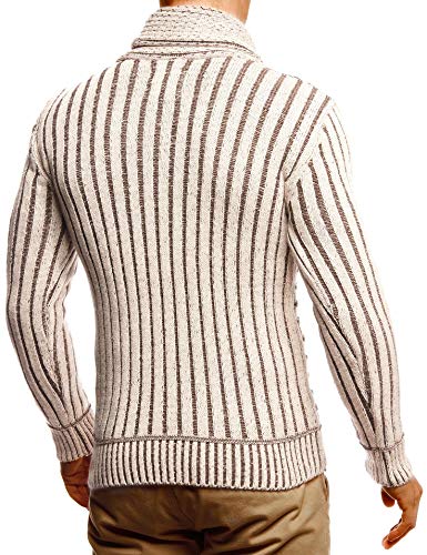 Leif Nelson Men’s Knitted Pullover | Long-sleeved with geometric pattern | Winter pullover with shawl collar for Men3