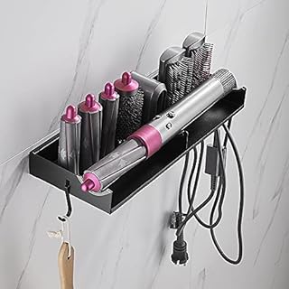 Hosoncovy Aluminum Alloy Wall Mount Holder Rack Wall Storage Organizer Wall Stand Holder for Dyson Airwrap Styler and Brushes