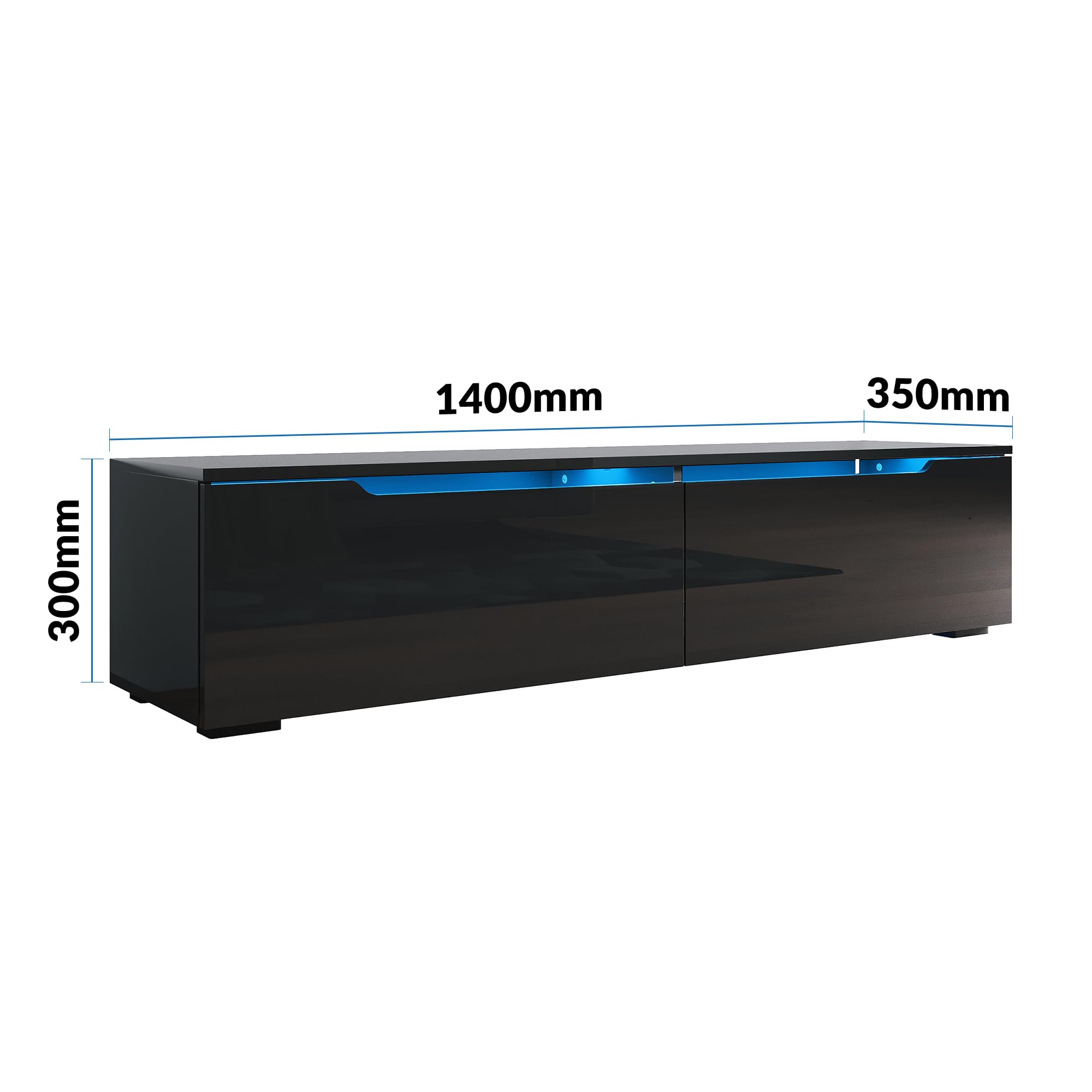 SONNI Mobile TV Sospeso 140x35x30cm Nero