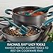 Rachael Ray Tools and Gadgets Lazy Crush & Chop, Flexi Turner, and Scraping Spoon Set / Cooking Utensils - 3 Piece, Teal Blue