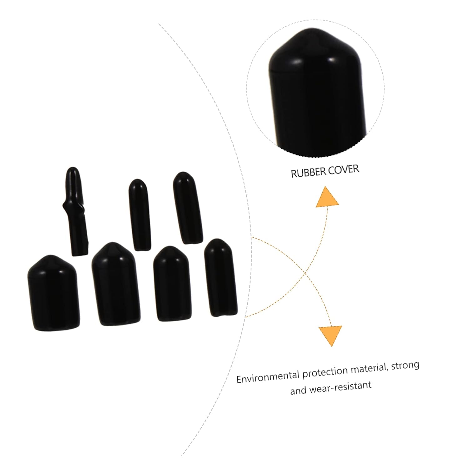 GLEAVI 700pcs Rubber Thread Protector Caps Flexible Push End Caps for Screws and Bolts Black Protects Against Scratches and Burrs for Household and Industrial Use