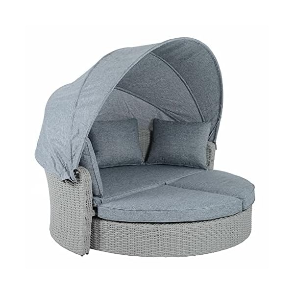 WXYQY Sun Lounger Day Bed Rattan Garden Furniture 2 Seat Sofa With Canopy rattan garden furniture