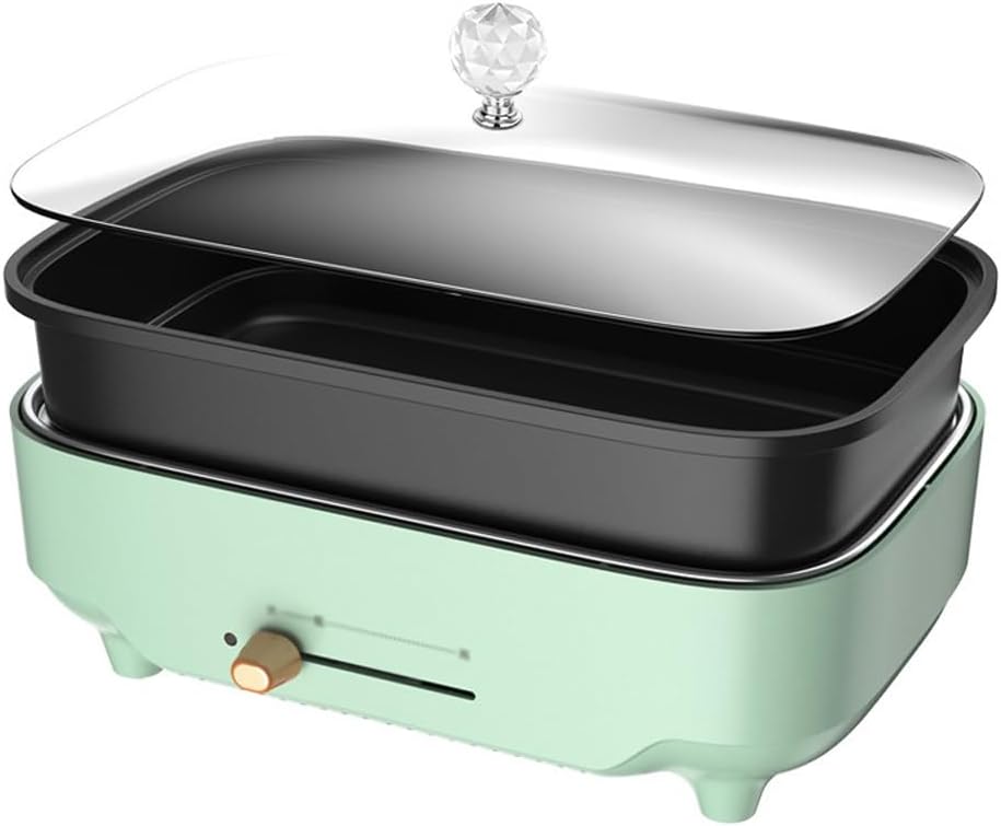 Electric Indoor Grill Fruit Green Side Heating Adjustable Temperature Electric Griddler