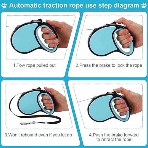 Image of Smart Pet Leash Automatic with Padded Feature and Feather Decoration for Dogs Dog Traction Rope Chain Automatic Retractable Dog Walking Rope Pet Leashes Retractable Pet Leash (3M-15Kg)