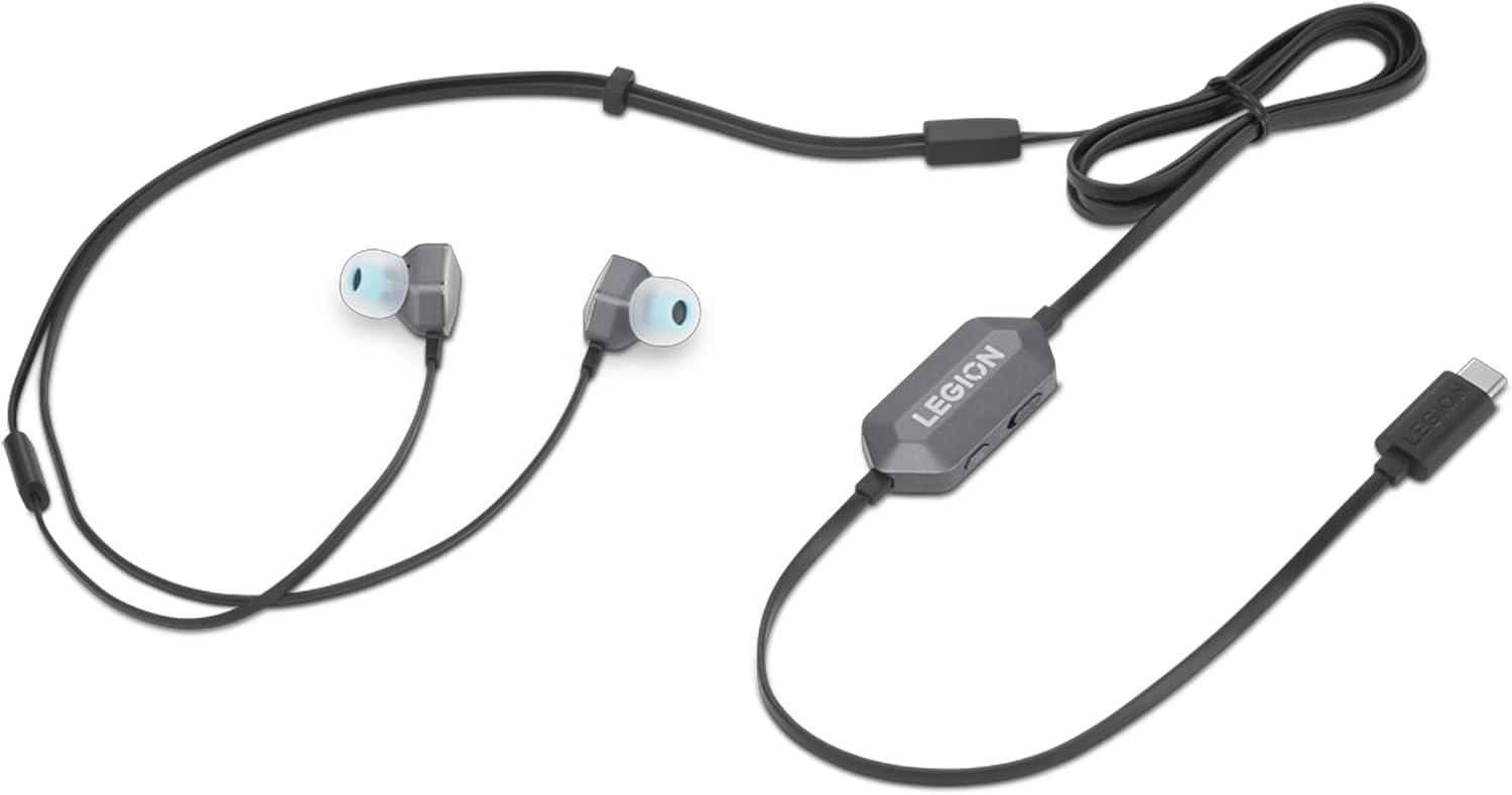 Lenovo Legion RGB Gaming in-Ear Headphones with USB-C E510-7.1 Surround Sound, Hi-Res Audio, in-Line Controller with RGB Lights - Compatible with PC, Tablet, Phone image 2