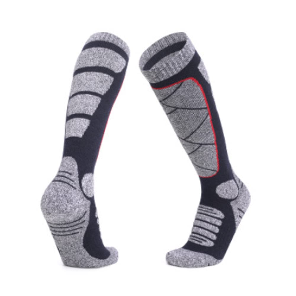 woowin 2 Pairs of Ski Socks Outdoor Sports Thickened Comfortable Mountaineering Socks Towel Bottom Long Socks US Standard Size (5-8)