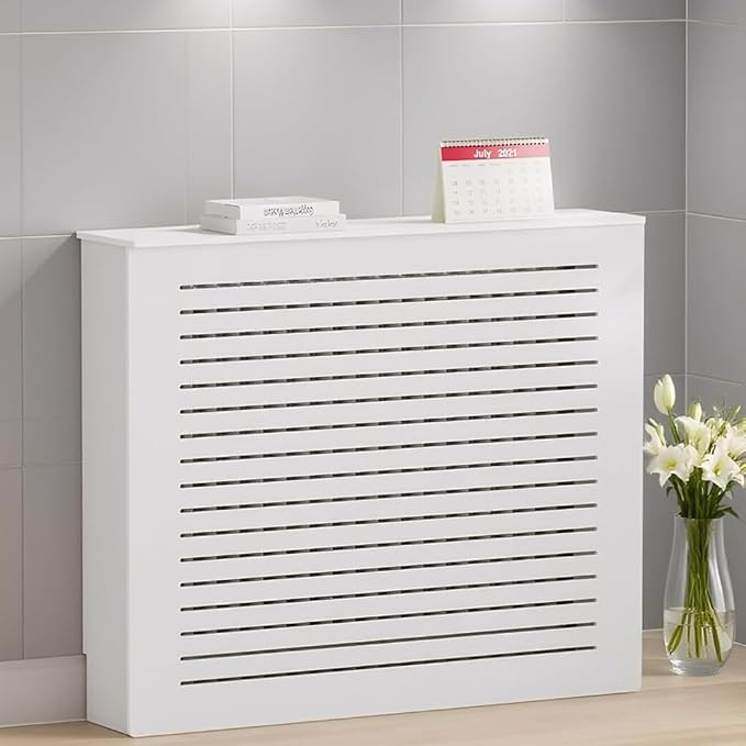 Amazon.com: Radiator Cover with Shelf, White Wooden Cabinet with ...