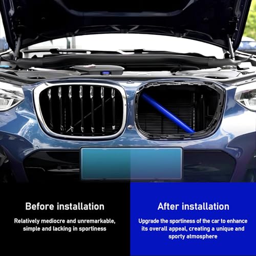 Image of ijuicy 2 PCS Front Grill Inserts Trims, Waterproof Front V Bar Brace Trim Covers, Snap-on Installation Grille Decorative Strips, Compatible with 3 /4 /5 /6 /7 Series X 1 /2 /3 /4 /5 (Blue)