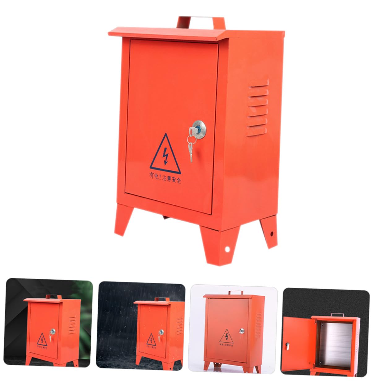 Outdoor Weatherproof Breaker Box Distribution Electrical Power Panel Box 250x300x180mm Portable Handheld for Construction Site Use