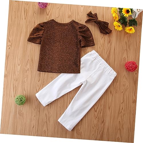 KESYOO Blusa De Verão Tops De Verão Ternos Infantis Top Dourado Blusa De Manga Curta Tops Para O Ver