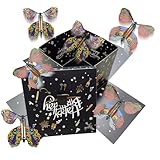 WUEURU Flying Butterfly Surprise Box Exploding Gifts Box with Butterflies Butterfly Explosion Box Surprise Cake Explosion Box, DIY Butterfly Pop Up Box for Birthday Valentines Day Mothers Day