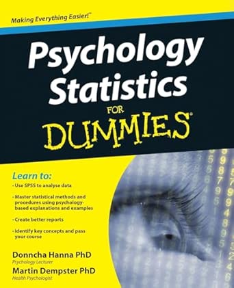 Psychology Statistics For Dummies book cover