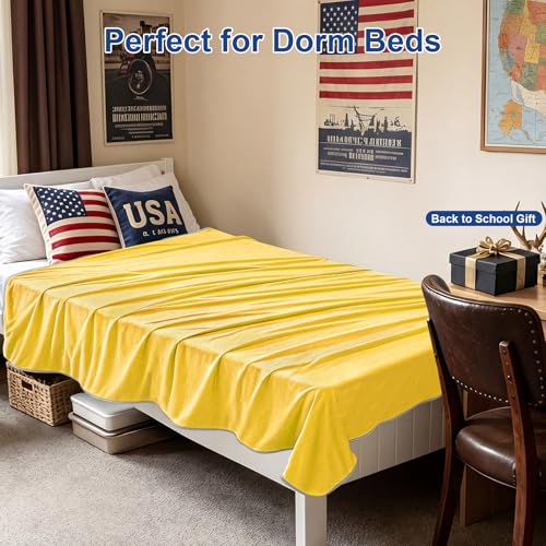 Image of KMUSET Cooling Blanket Twin Size(60''x80''),Lightweight & Breathable Cooling Blanket for Hot Sleepers,Soft Cold Blanket Double-Side Cool,Decorative Blankets for Room All-Season Used,Ginger Yellow