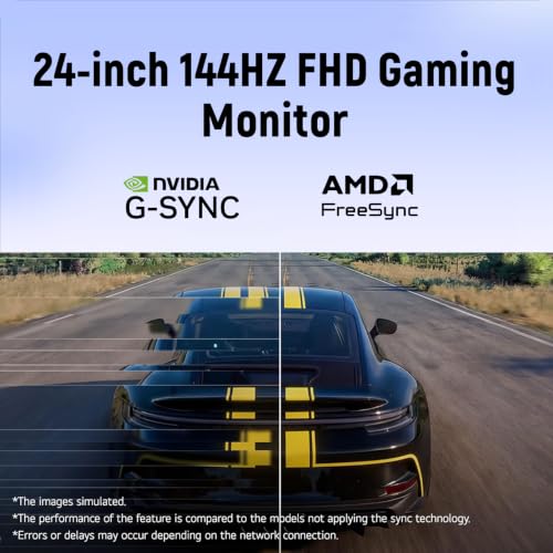 Image of LG 24 inch Gaming Monitor, Full HD 1080p IPS Display, 144Hz Refresh Rate, 1ms MBR, NVIDIA G-Sync Compatible & AMD FreeSync, HDR10 sRGB 99%, Built-in Speakers, HDMI& DP, Height & Tilt Adjustable Stand