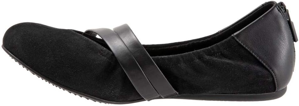 Softwalk Women's Sierra Ballet Flat, Black Suede, 10.0 M US