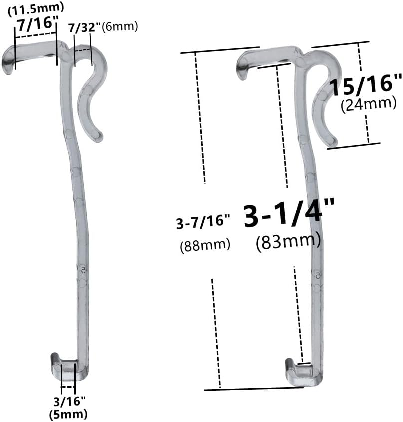 Valance Clips 6pcs 3-1/4'' Window Blinds Hidden Clip Clear Plastic for Horizontal Blinds Valance Retainer Holder