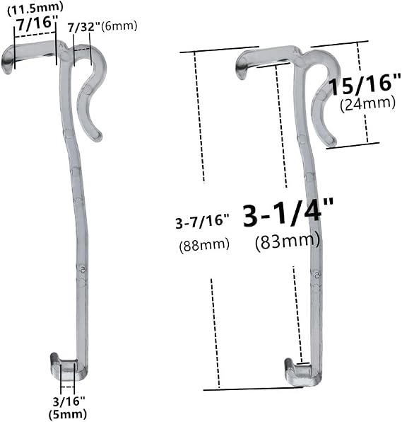Valance Clips 10pcs 3-1/4'' Window Blinds Hidden Clip Clear Plastic for Horizontal Blinds Valance Retainer Holder