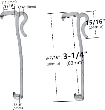 Valance Clips 10pcs 3-1/4'' Window Blinds Hidden Clip Clear Plastic for Horizontal Blinds Valance Retainer Holder