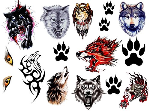 Kaz Creations Wolf Temporary Tattoos Wolf Collection (Wolf Temporary Tattoos)