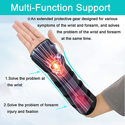 Image of Unisex Forearm and Wrist Support Splint Brace Double Fixation Wrist Brace for Carpal Tunnel,Adjustable Night Time Forearm Immobilizer Brace Splints,12.2 inch (31cm) length(RH /L)