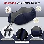 Travel Pillow for Airplane-2 Pack Memory Foam Neck Pillows, Soft Support Travel Essentials for Travelling, Sleeping Rest, Car, Train and Home Use(Grey&Blue) - Image 4